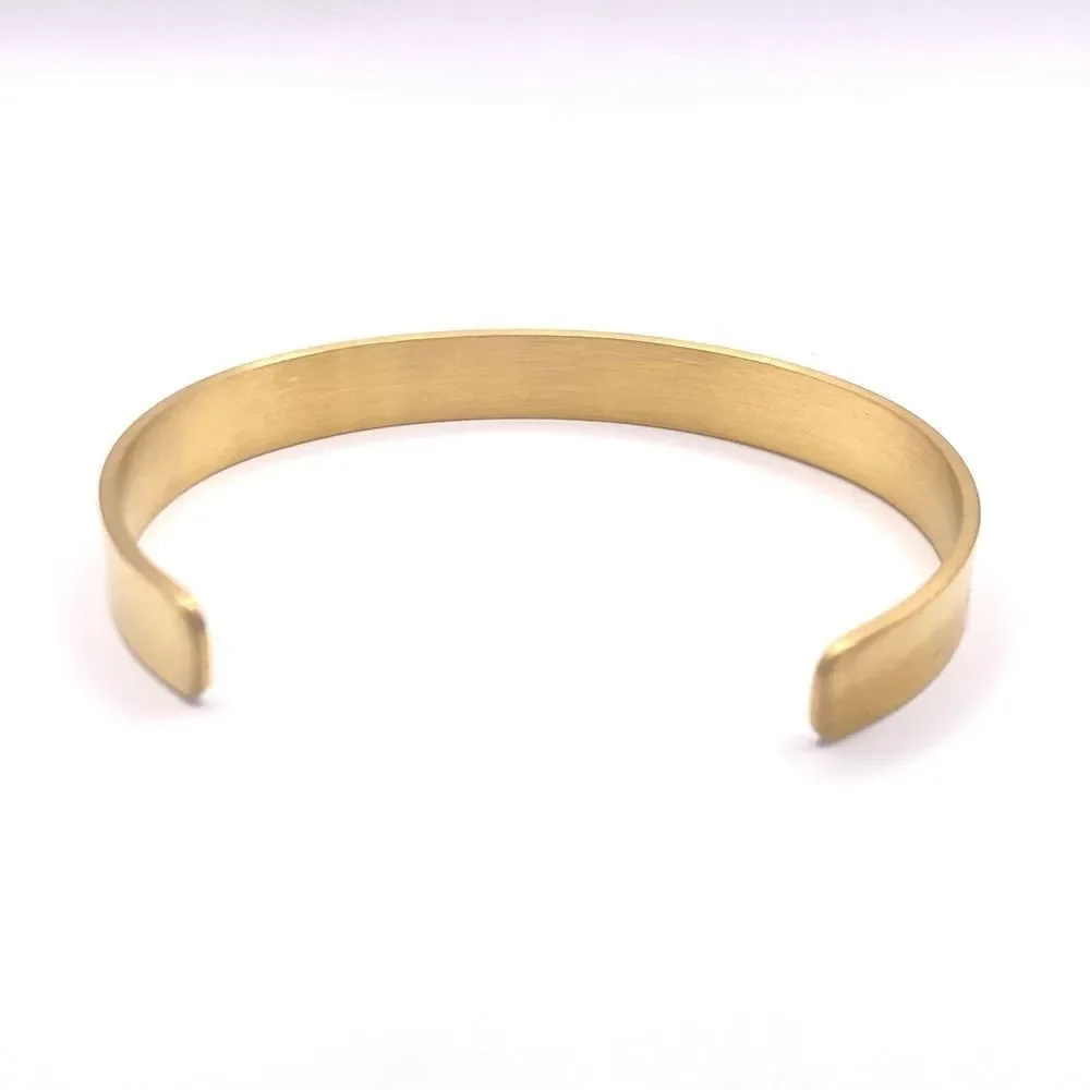 Minimalist gold one of a kind message cuff bracelet